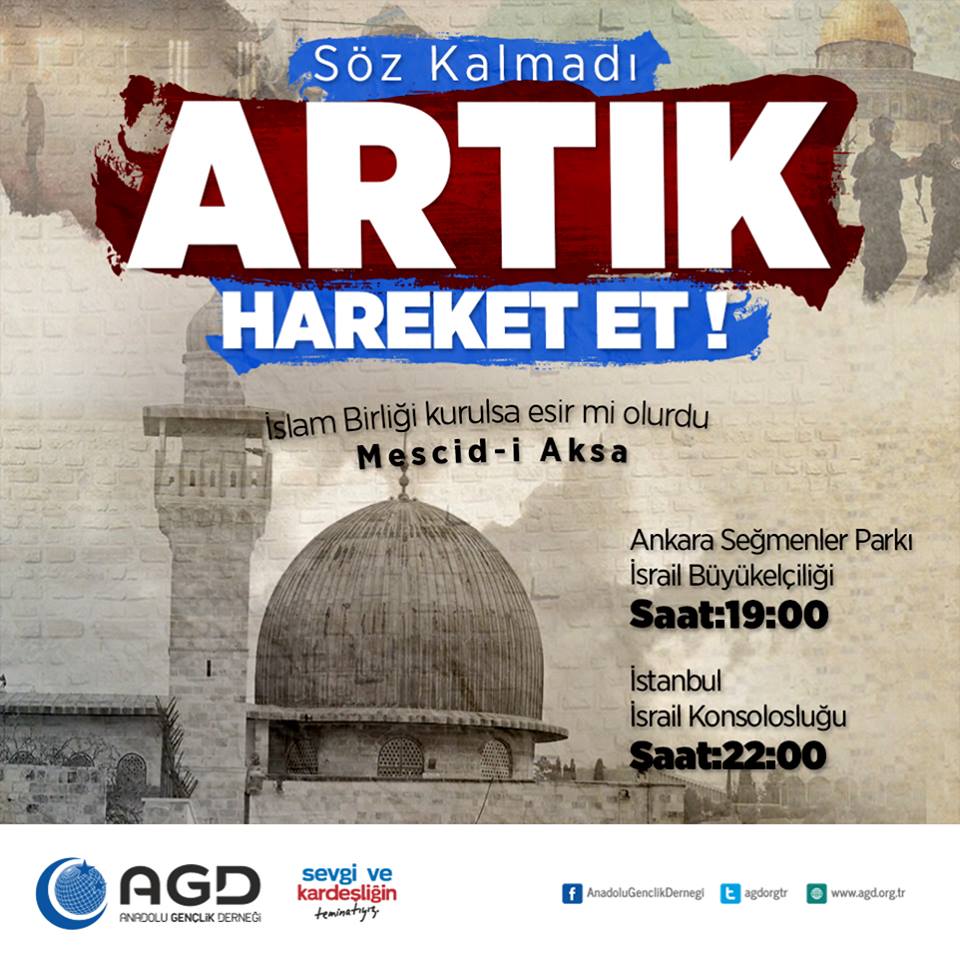 AGD Bugün Ankara ve İstanbul'da Siyonist İsrail'i Protesto Edecek
