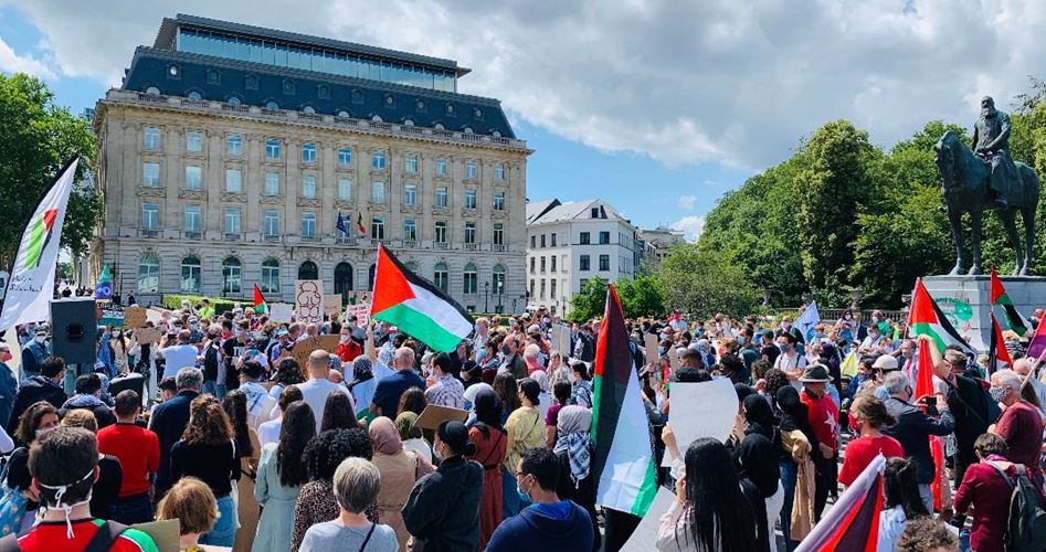 Brüksel'de Siyonist İsrail'in Batı Şeria'yı İlhak Planı Protesto Edildi 