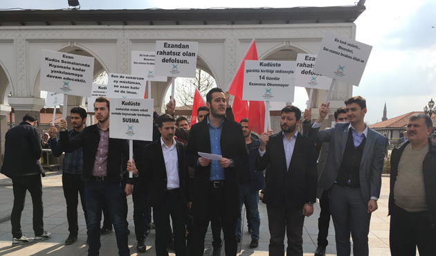 Gasıp İsrail'in Ezan Yasağı Ankara'da Protesto Edildi