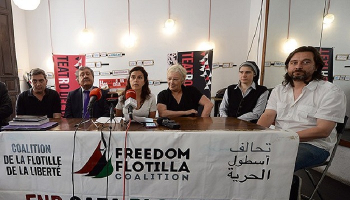 Gazze'ye Özgürlük Filosu İspanya'da Basın Açıklaması Düzenledi
