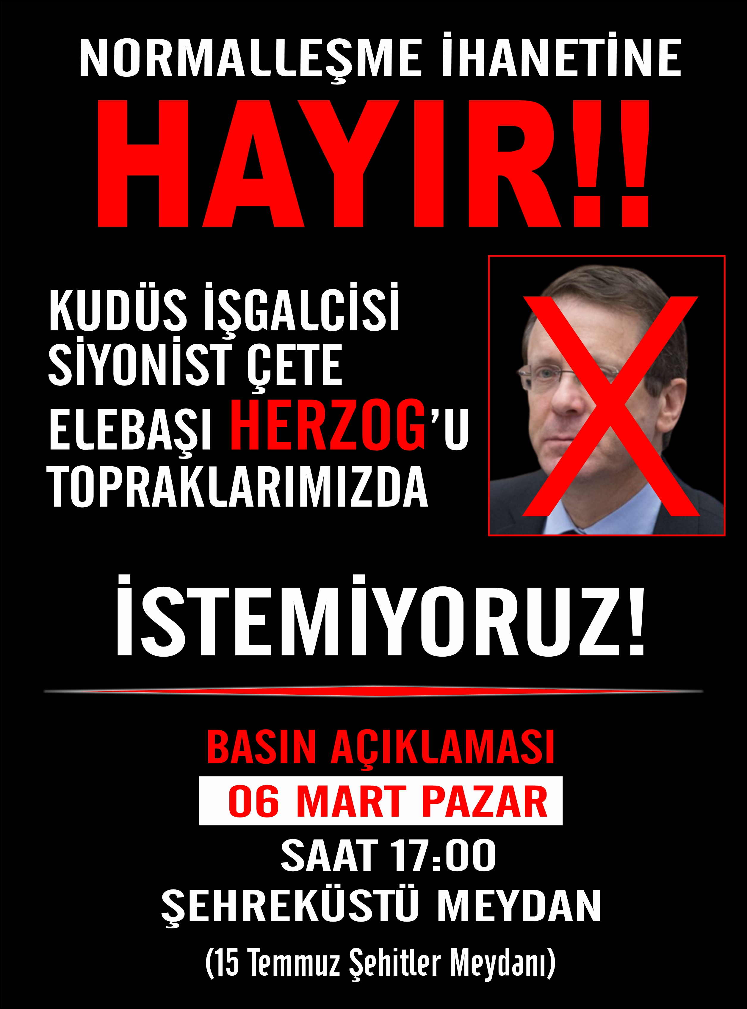 Katil Herzog'un Türkiye'ye Davet Edilmesi Bugün Bursa'da Protesto Edilecek (Davet)