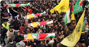 Katil Siyonist Askerler Şehitlerin Cenaze Törenine Saldırdı