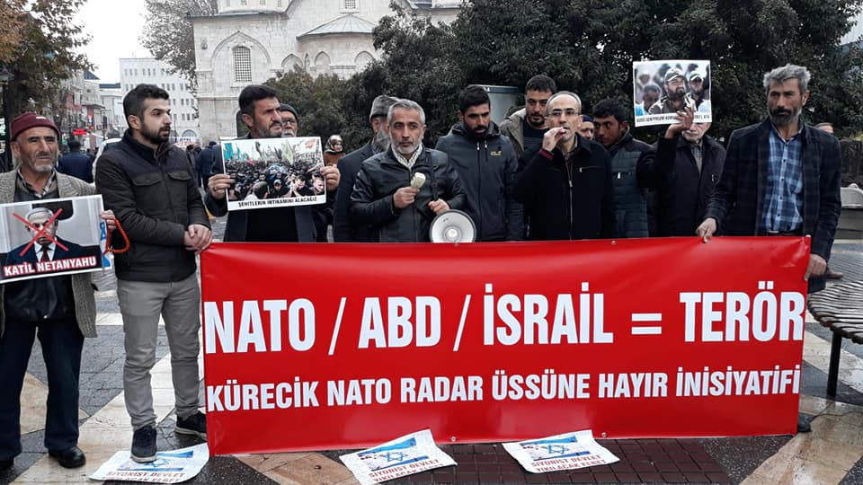 Malatya'da Yapılan Basın Açıklamasında NATO'dan Çıkılması Üslerin Kapatılması ve Siyonist İsrail İle Tüm İlişkilerin Kesilmesi İstendi (VİDEO-FOTO)