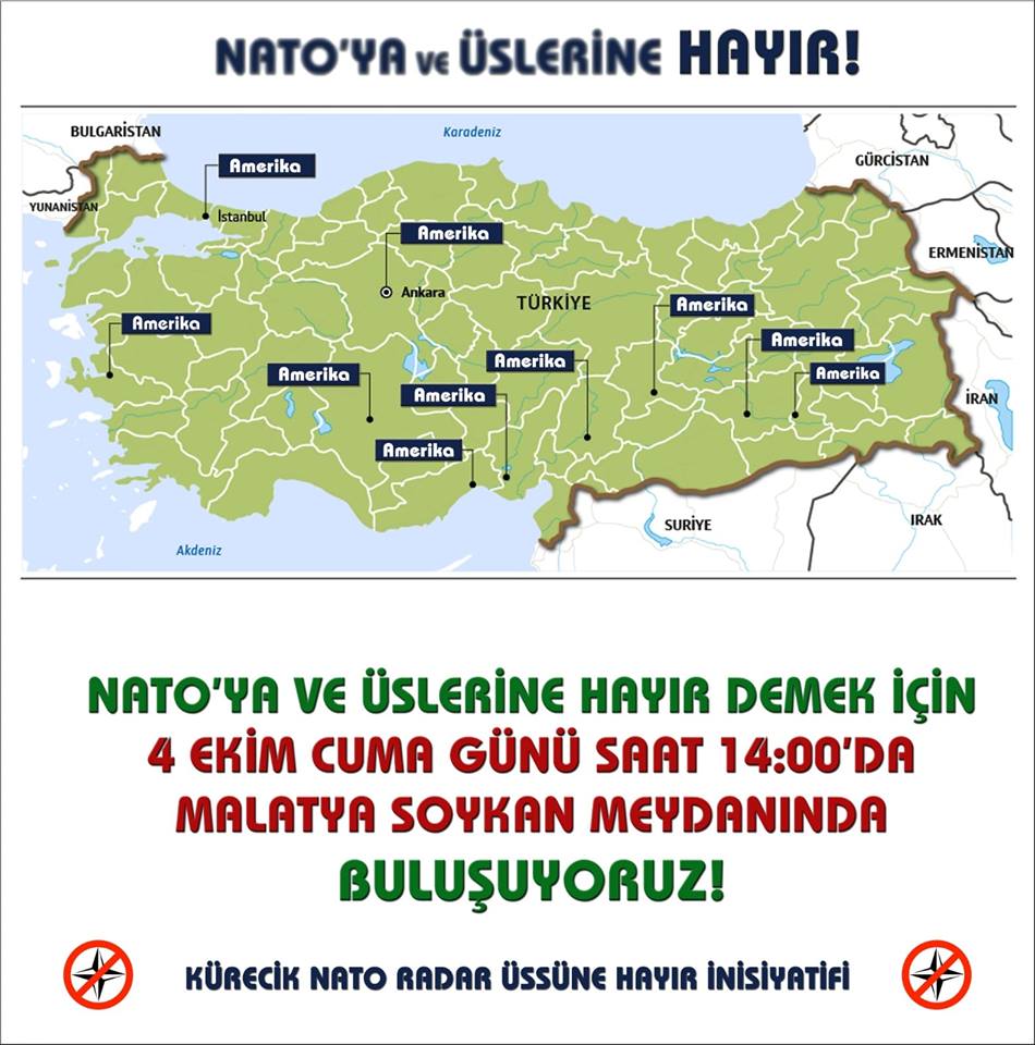 NATO'ya ve Üslerine Hayır Demek İçin Cuma Günü Malatya'da Buluşuyoruz 