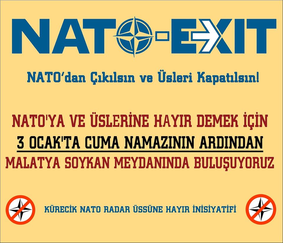 NATO'ya ve Üslerine Hayır Demek İçin Cuma Günü Malatya'dayız (DAVET)