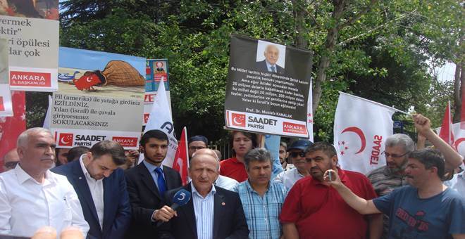 Saadet Partisi Ankara İl Teşkilatı Siyonist İsrail İle Yapılan Anlaşmayı Protesto Etti