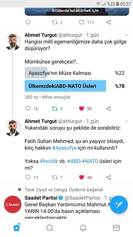 Yazar Ahmet Turgut'tan Çok Çarpıcı ABD-NATO Üsleri Anketi 